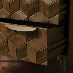 Hex 3 Drawer Chest, Dark Wood 11 Hex 3 Drawer Chest, Dark Wood -Habitat Store 30803277 alt03