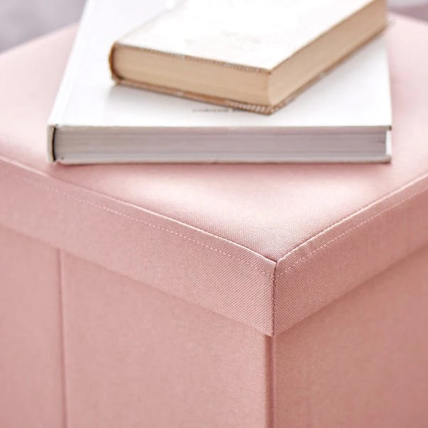 Faux Linen Cube Ottoman 10 Faux Linen Cube Ottoman - Image 8