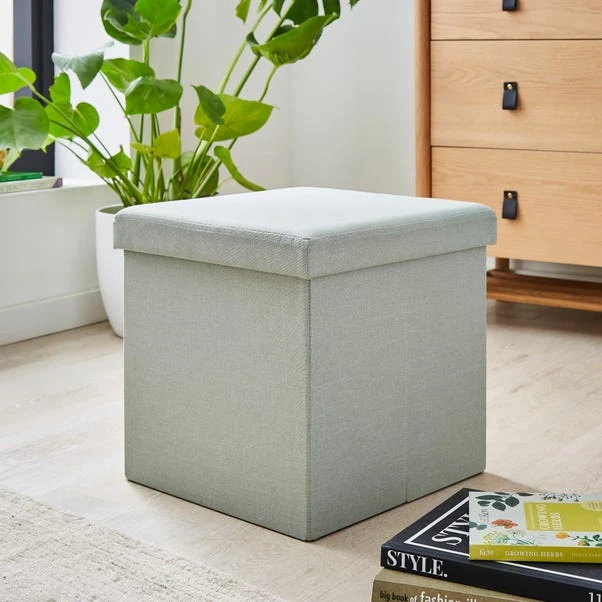 Faux Linen Cube Ottoman 3 Faux Linen Cube Ottoman