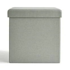 Faux Linen Cube Ottoman 24 Faux Linen Cube Ottoman -Habitat Store 30803567 alt02