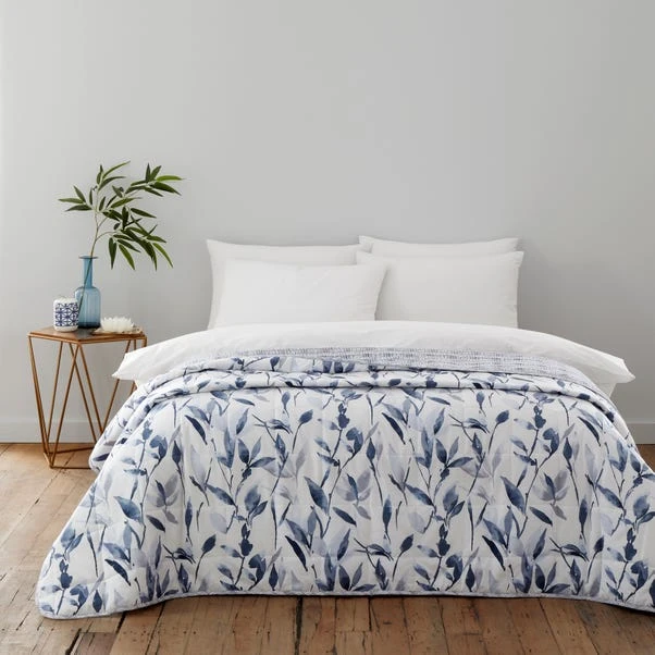 Zen Reversible Printed Navy Bedspread 4 Zen Reversible Printed Navy Bedspread - Image 2
