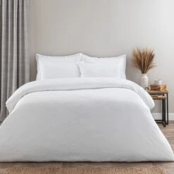 Croston Waffle White Duvet Cover And Pillowcase Set -Habitat Store 30807784 alt01