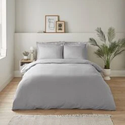 Super Soft Microfibre Plain Duvet Cover And Pillowcase Set -Habitat Store 30808013