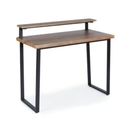 Freddie Rustic Wood Effect Step Up Shelf Desk 8 Freddie Rustic Wood Effect Step Up Shelf Desk -Habitat Store 30809418 alt02