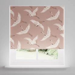 Japandi Cranes Blackout Blush Roller Blind -Habitat Store 30810277 alt02