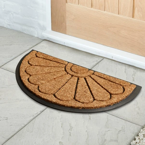 Scroll Half Moon Rubber And Coir Doormat 3 Scroll Half Moon Rubber And Coir Doormat