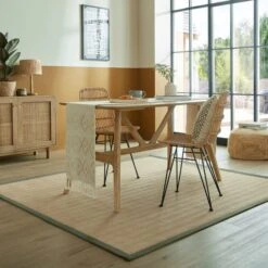 Herringbone Border Square Rug -Habitat Store 30815816