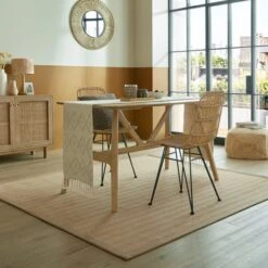 Herringbone Border Square Rug -Habitat Store 30815818