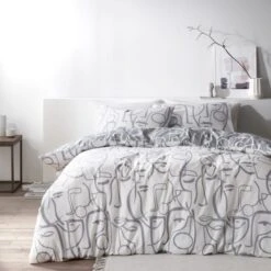 Everett Grey Reversible Duvet Cover And Pillowcase Set 11 Everett Grey Reversible Duvet Cover And Pillowcase Set -Habitat Store 30823954 alt02