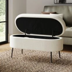 Evie Boucle Storage Ottoman -Habitat Store 30825267 alt04