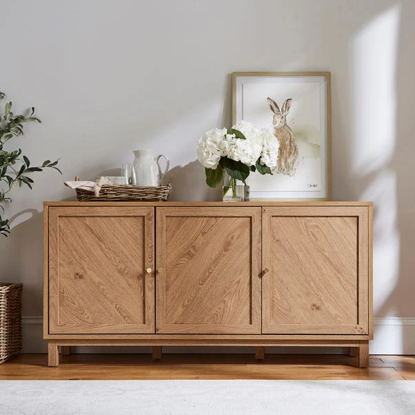 Hadley 3 Door Sideboard, Oak Effect 3 Hadley 3 Door Sideboard, Oak Effect