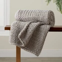 Chunky Knit Recycled Throw 130cm X 170cm -Habitat Store 30826706 alt04