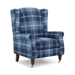 Oswald Grande Check Wingback Armchair -Habitat Store 30827474 alt01