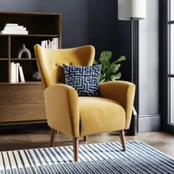 Sven Modern Velvet Wing Chair
