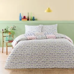 Celeste Green Cotton Duvet Cover And Pillowcase Set -Habitat Store 30828272 alt02