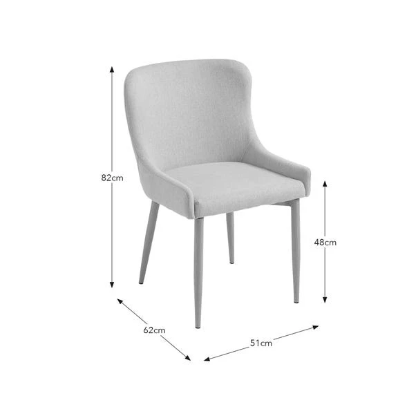 Montreal Set Of 2 Dining Chairs, Natural Fabric 10 Montreal Set Of 2 Dining Chairs, Natural Fabric - Image 8