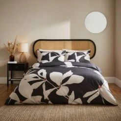 Leila Floral Black Duvet Cover And Pillowcase Set 14 Leila Floral Black Duvet Cover And Pillowcase Set -Habitat Store 30828718