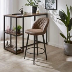 Astrid Bar Stool, Faux Leather -Habitat Store 30829682