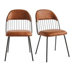 Marcela Set Of 2 Chairs, Faux Leather -Habitat Store 30829690 alt05