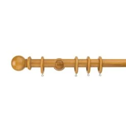 Sherwood Ball Finial Fixed Wooden Curtain Pole With Rings 22 Sherwood Ball Finial Fixed Wooden Curtain Pole With Rings -Habitat Store 30829902
