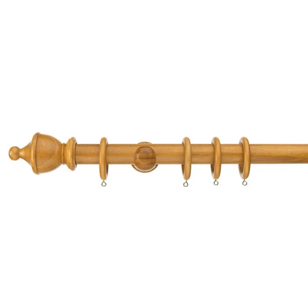 Sherwood Urn Finial Fixed Wooden Curtain Pole With Rings 8 Sherwood Urn Finial Fixed Wooden Curtain Pole With Rings - Image 6