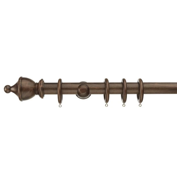 Sherwood Urn Finial Fixed Wooden Curtain Pole With Rings 7 Sherwood Urn Finial Fixed Wooden Curtain Pole With Rings - Image 5