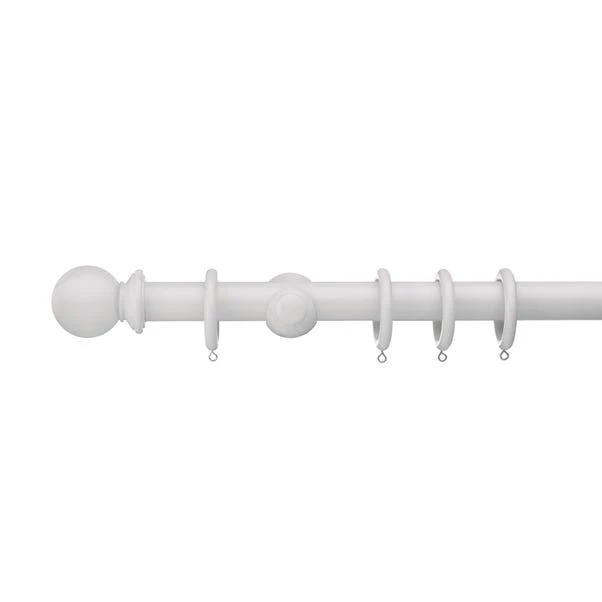 Sherwood Ball Finial Fixed Wooden Curtain Pole With Rings 5 Sherwood Ball Finial Fixed Wooden Curtain Pole With Rings - Image 3