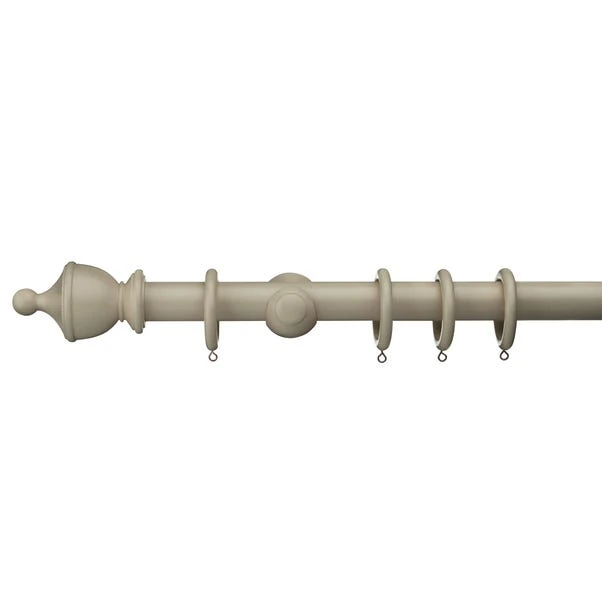 Sherwood Urn Finial Fixed Wooden Curtain Pole With Rings 4 Sherwood Urn Finial Fixed Wooden Curtain Pole With Rings - Image 2
