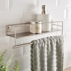 Wall Mounted Storage Towel Rail 14 Wall Mounted Storage Towel Rail -Habitat Store 30830235