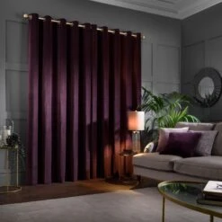 Clara Velvet Eyelet Curtains 40 Clara Velvet Eyelet Curtains -Habitat Store 30831069 alt04