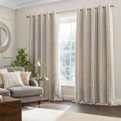 Arbour Cut Velvet Eyelet Curtains -Habitat Store 30831078 alt01