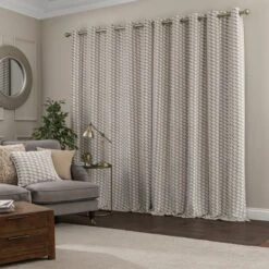 Arbour Cut Velvet Eyelet Curtains -Habitat Store 30831079 alt04