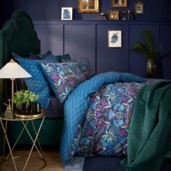 Lucille Navy Duvet Cover And Pillowcase Set -Habitat Store 30832065 alt01