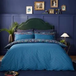 Lucille Navy Duvet Cover And Pillowcase Set -Habitat Store 30832067 alt03