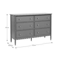Remi Wide 6 Drawer Chest, Lilypad Green -Habitat Store 30832366 alt09