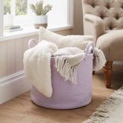 Large Fabric Rope Storage Basket -Habitat Store 30834800