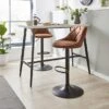 Noah Height Adjustable Bar Stool, Faux Suede -Habitat Store 30834814
