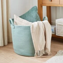 Large Fabric Rope Storage Basket