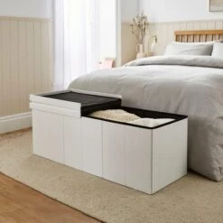Faux Linen Bed Ottoman -Habitat Store 30835302 alt01