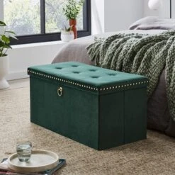 Velvet Rectangular Ottoman
