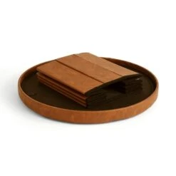 Faux Leather Large Round Ottoman 9 Faux Leather Large Round Ottoman -Habitat Store 30835316 alt03