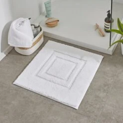 Luxury Cotton Non-Slip Shower Mat -Habitat Store 30837133