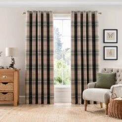 Highland Check Eyelet Curtains -Habitat Store 30839559 alt01
