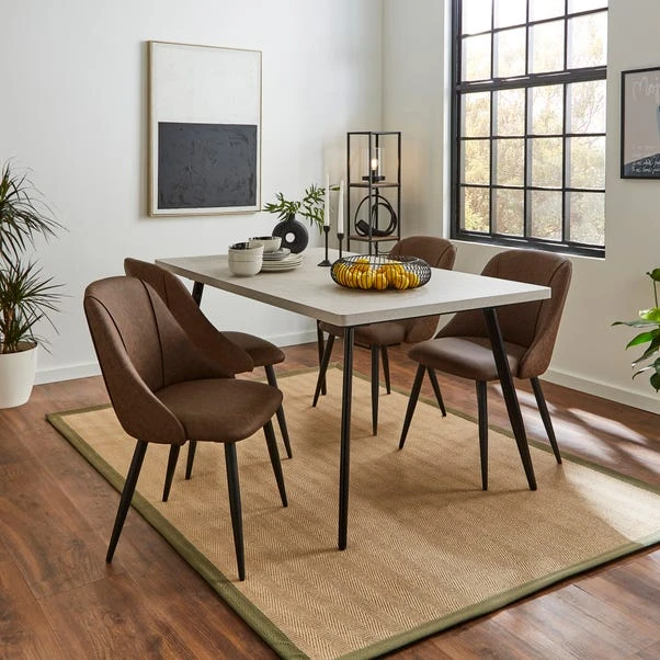 Set Of 2 Luna Dining Chairs, Faux Leather 4 Set Of 2 Luna Dining Chairs, Faux Leather - Image 2