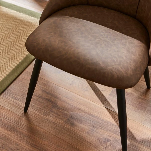 Set Of 2 Luna Dining Chairs, Faux Leather 6 Set Of 2 Luna Dining Chairs, Faux Leather - Image 4