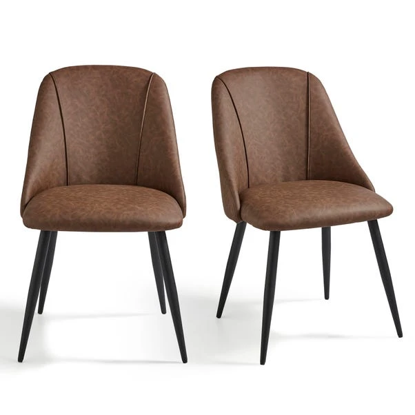 Set Of 2 Luna Dining Chairs, Faux Leather 7 Set Of 2 Luna Dining Chairs, Faux Leather - Image 5