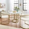 Sascha 4 Seater Round Dining Table, Marble -Habitat Store 30843971