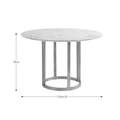 Sascha 4 Seater Round Dining Table, Marble -Habitat Store 30843971 alt05