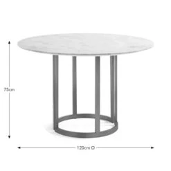 Sascha 4 Seater Round Dining Table, Marble -Habitat Store 30843971 alt09