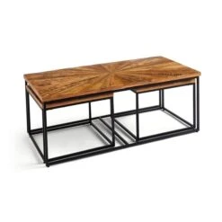 Zayn Starburst Pattern Nest Of Coffee Tables, Mango Wood -Habitat Store 30844422 alt04
